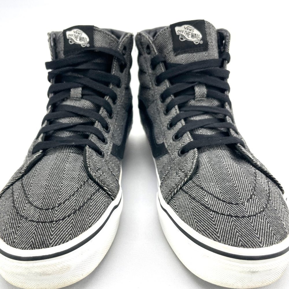 Herringbone Vans Sk8-Hi - 9.5 - EUC - SNAZZY!